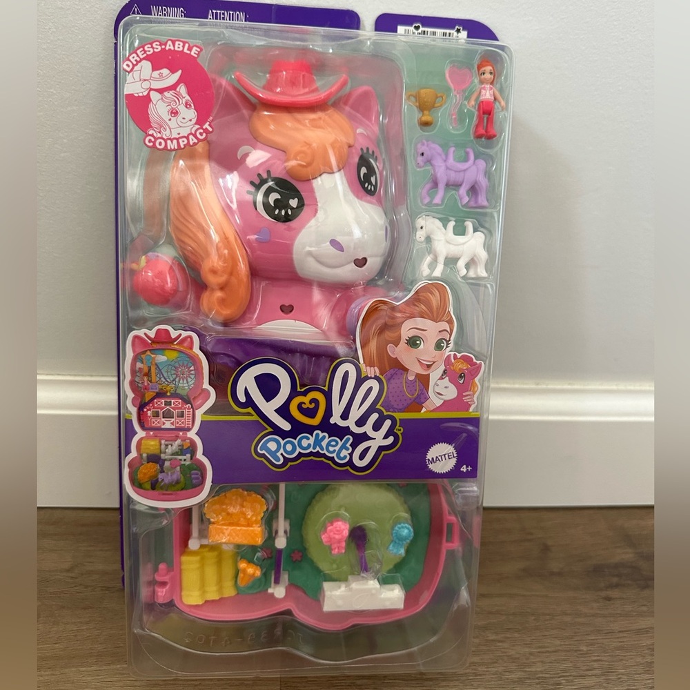 Mattel Polly Pocket Pony Playset - Pink and Purple